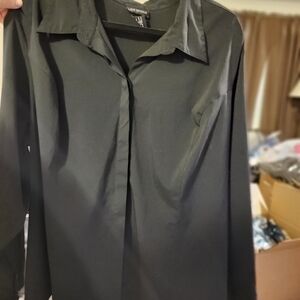 Womens Lane Bryant Used Black Dress Shirt